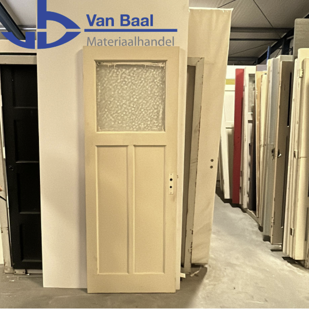 3-Vlaks Houten Paneeldeur met Glas – 77 cm breed x 207,5 cm hoog