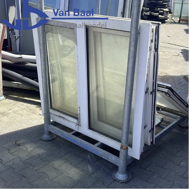 Kunststof Draaikiepraam – Links draaikiep, rechts vast – 130 cm breed x 115 cm hoog