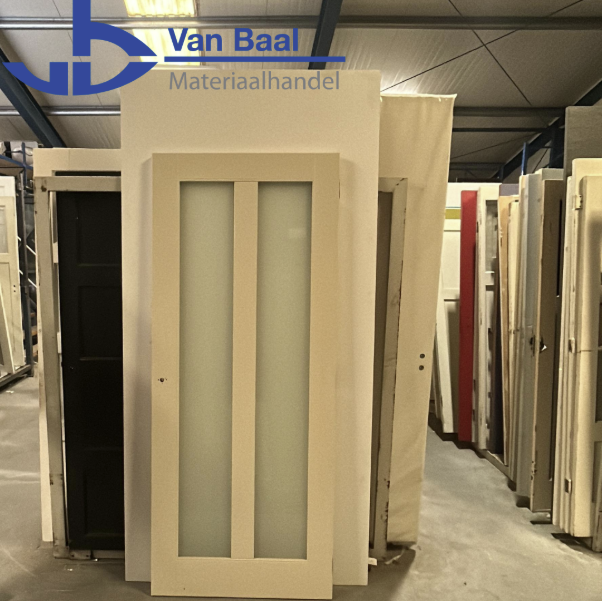 Nieuwe 2-Vlaks Houten Paneeldeur met Glas – 87 cm breed x 211,5 cm hoog